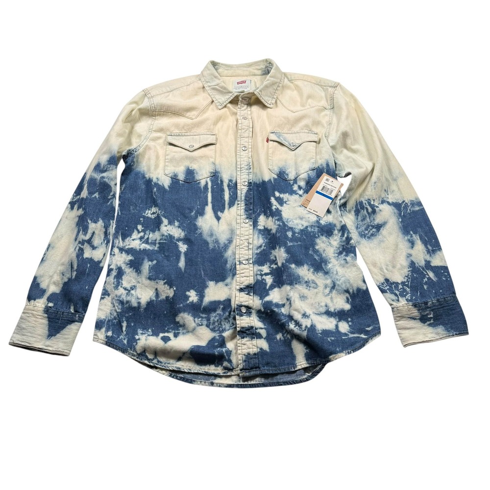 NWOT Levi's Tie-Dye Button-Down Shirt in Blue and Cream